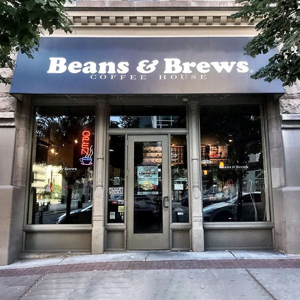 Exterior photo of SLC Downtown  Beans and Brews